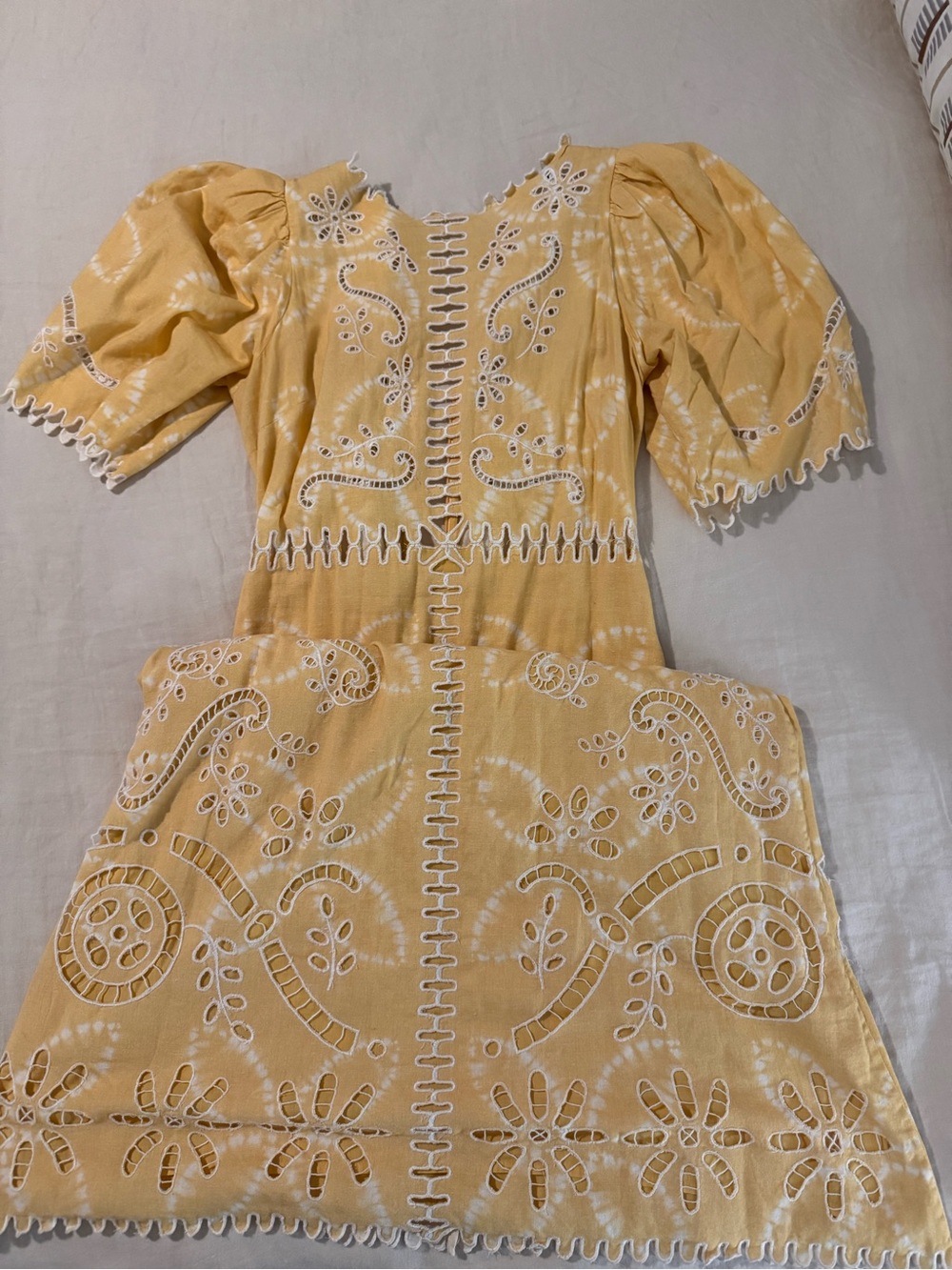 Sea New York Yellow Eyelet Tie-Dye Blouse - Picture 2 of 3